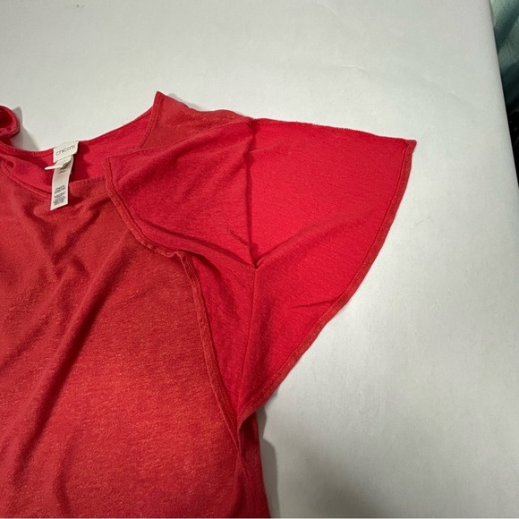 2 for$15 Chico's Vibrant Red Short Sleeve Top 
Chico’s Size 2 (L/12) - Picture 10 of 16